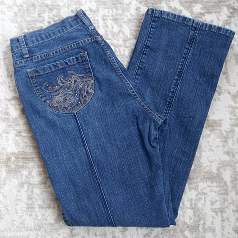 🛍Zena Vintage Estilo Embellished Mom Jeans …
